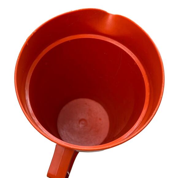 Vintage Tupperware Early 70's Orange Pitcher 2.2 Liter Push Button Vacuum Lid - Picture 5 of 9
